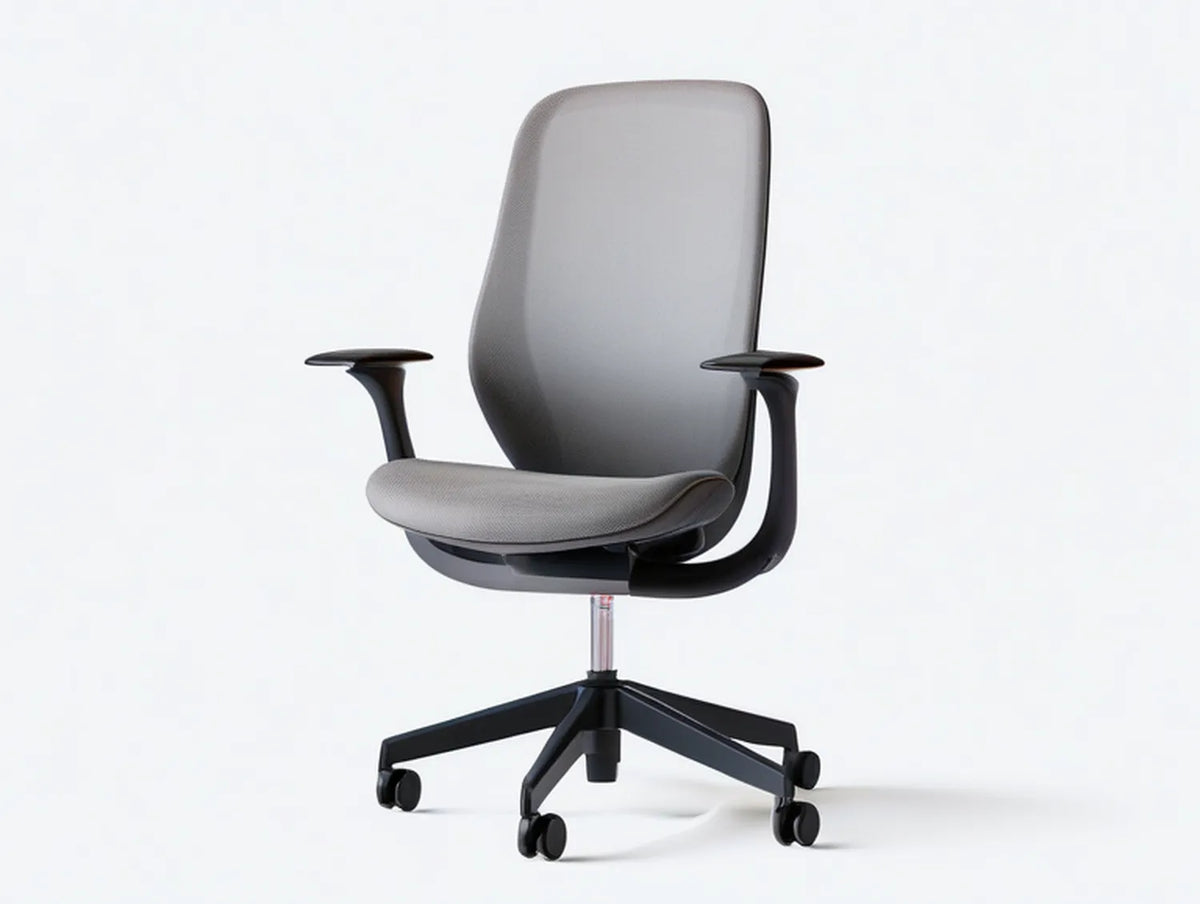 Ergonomic Gray Mesh Office Chair with Adjustable Armrests and Lumbar Support, 25.6 x 25.6 x 39.4-43.3 in