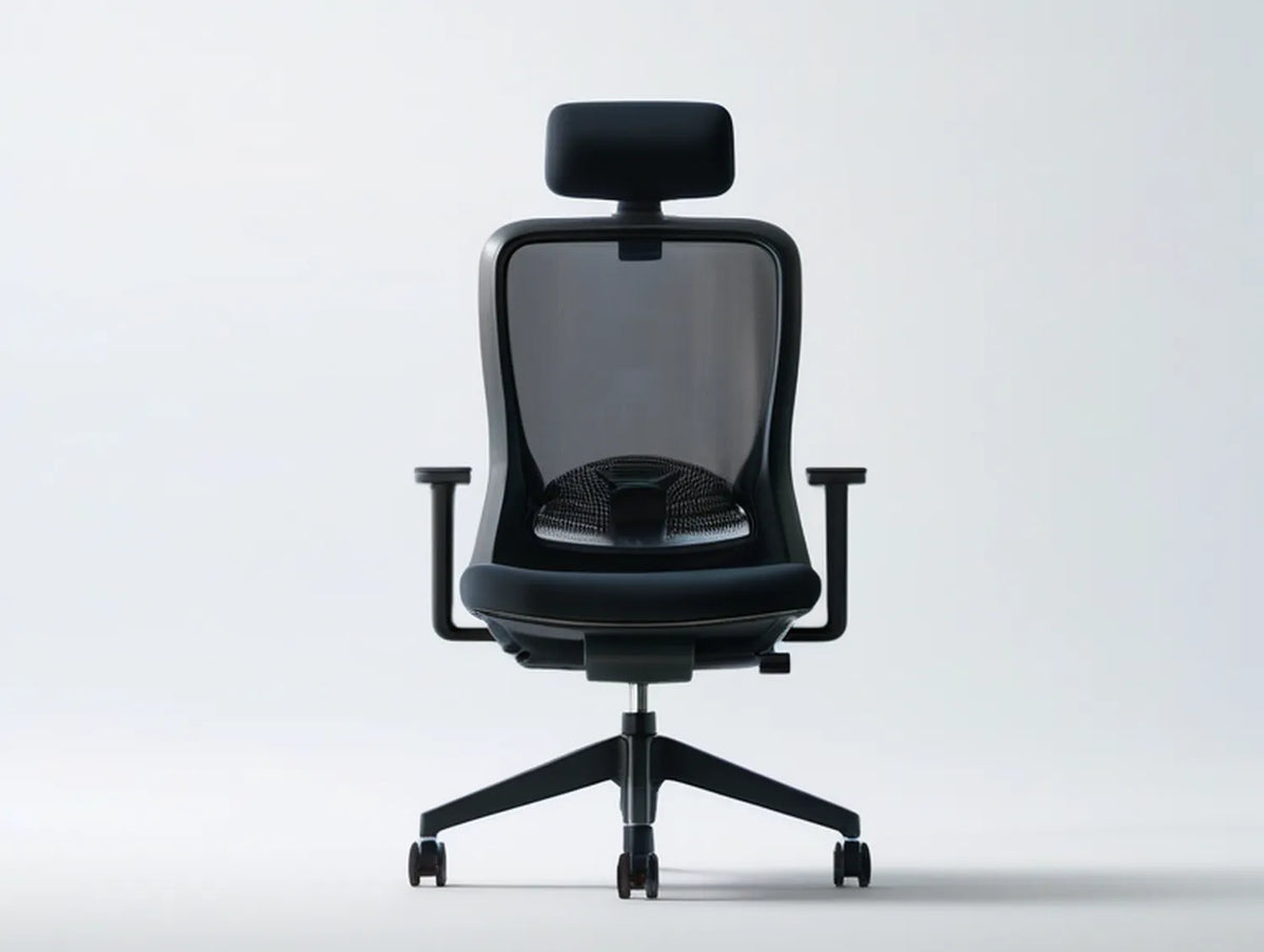 Ergonomic High-Back Mesh Office Chair with Adjustable Headrest, Black, 26.4 x 26.4 x 46.1-50.0 in