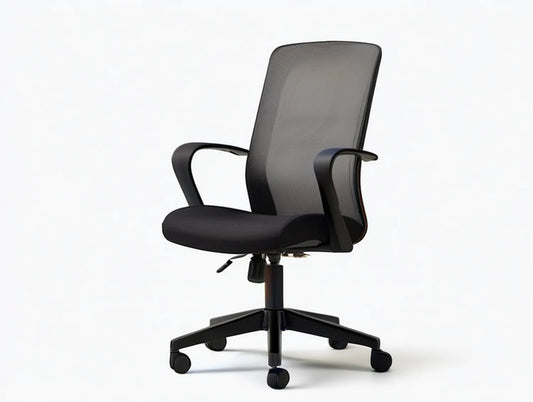 Ergonomic Black Mesh Office Chair with Padded Polyester Seat and Arms, 25.6 x 25.6 x 36.2-40.2 in