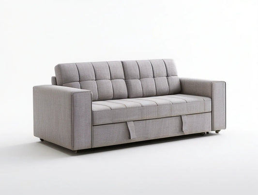 Gray Tufted Convertible Sleeper Sofa Bed, 78 in W x 37 in D x 35 in H