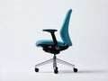 Adjustable Teal Task Chair with Armrests, Aluminum Base, 25.6 x 25.6 x 38.6-45.3 in