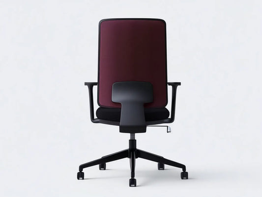 Ergonomic High-Back Swivel Office Chair, 25.6 x 25.6 x 41.3-45.3 in, Burgundy/Black