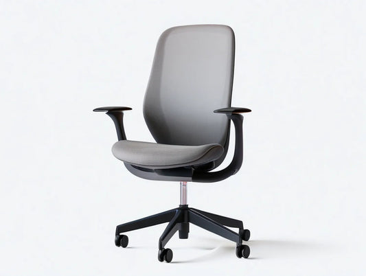 Ergonomic Gray Mesh Office Chair with Adjustable Armrests and Lumbar Support, 25.6 x 25.6 x 39.4-43.3 in